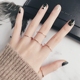 Nhẫn nữ Nhật Bản và Hàn Quốc bằng thép titan mạ vàng hồng 18k nhẫn mỏng nhẫn đơn giản siêu mịn mịn vòng đuôi nhẫn hột xoàn Nhẫn