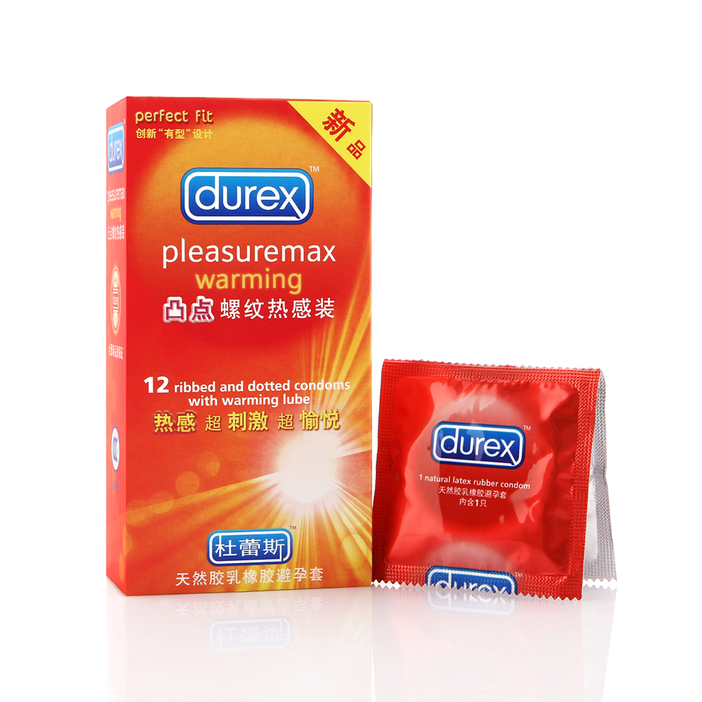 杜蕾斯避孕套 凸点螺纹热感12只润滑超薄安全套 成人用品情趣