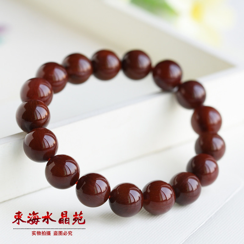 Natural Brazilian red-haired crystal bracelet, red-shun-haired copper-haired crystal bracelet, red crystal gift