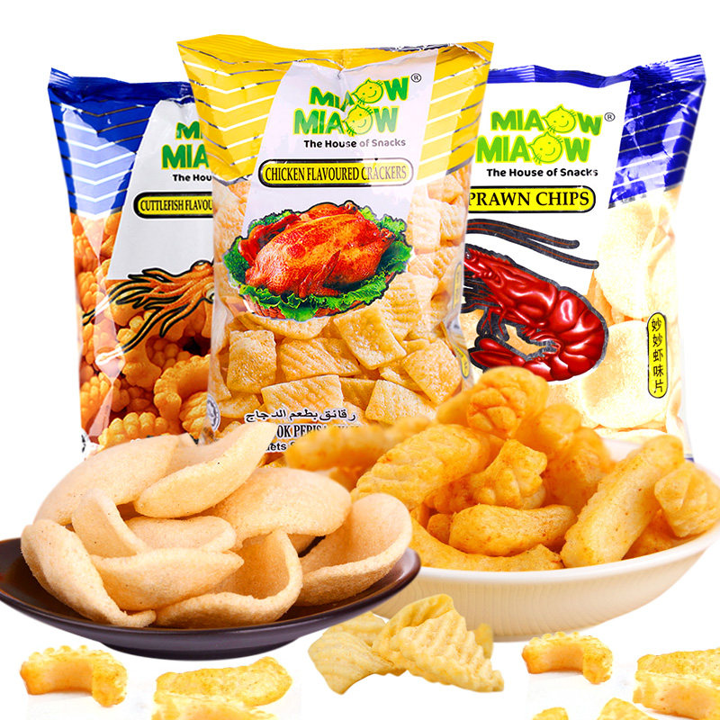 【天猫超市】妙妙  鱿鱼味饼 龙虾脆薯片 鸡味鲜酥 三连包170g
