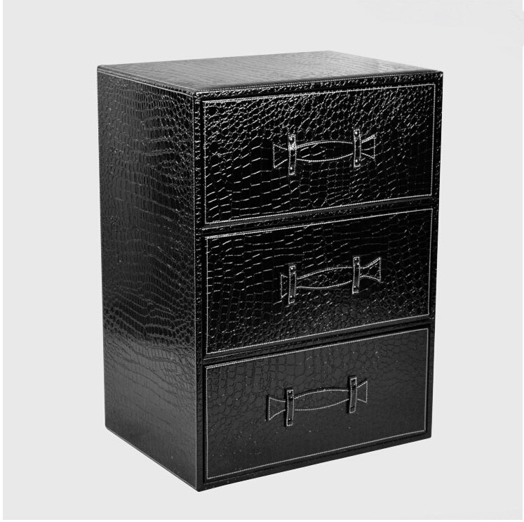 Beauty Chamo Style Upscale Leather Bed Head Cabinet Chest of drawers Creativity Triple bucket Fashion Containing Cabinet