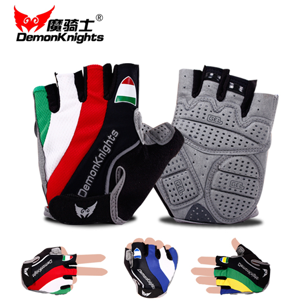 Magic Knight riding gloves Bicycle half finger gloves Shock absorption breathable Mountain road bike short finger gloves