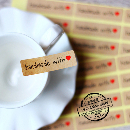 Strip loving Handmade kraft paper closure sticker Valentine's Day Sticker Gift Closure Sticker 120 Price-Taobao