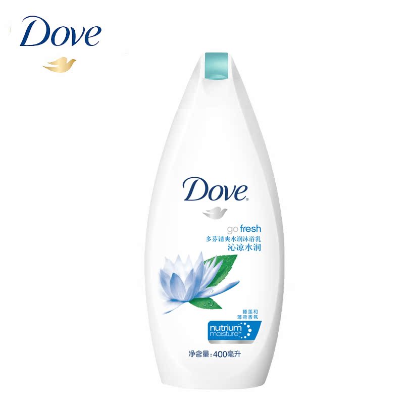多芬沁凉水润沐浴乳沐浴露400ml 补水保湿持久水润联合利华沐浴液