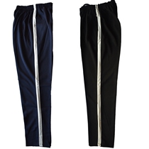 School clothes pants a bar wide white edge junior high school pants male sports student pants high school straight loose school uniform pants