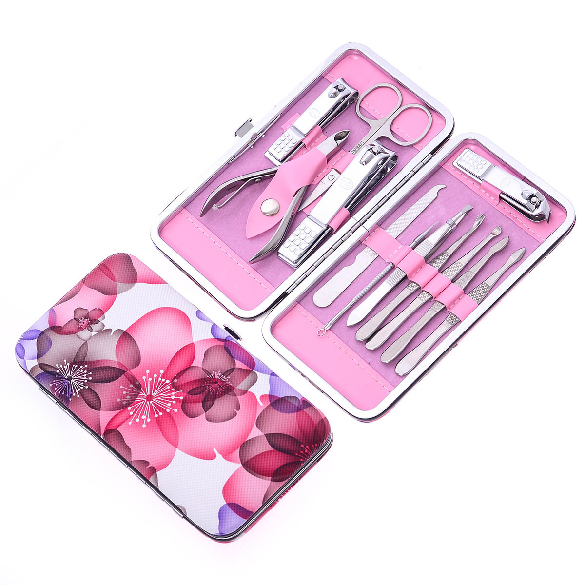 Imali nail clipper set nail clipper nail clipper nail art tool combination Beauty big love nail clipper Pink flower-12