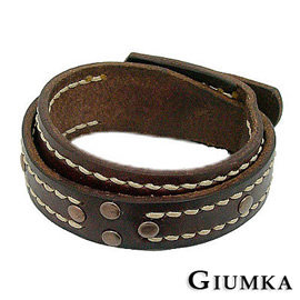 台湾官网直邮进口【GIUMKA】白K饰－下一站幸福专属皮革手环咖啡