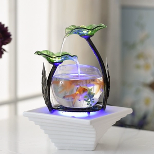 Nhà phòng khách nhỏ fish tank nước tủ TV trang trí gốm đài phun nước máy tính để bàn tạo độ ẩm sáng tạo món quà sinh nhật