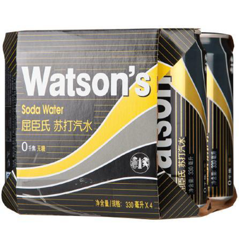 【天猫超市】Watsons/屈臣氏 苏打水易拉罐 330ml*4罐装 实惠体验