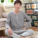 Хлопковая пижама, демисезонный лонгслив, хлопковый летний комплект, большой размер, в корейском стиле