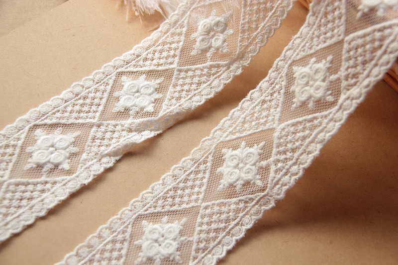 A9D14 Handmade clothing accessories sewing materials Japanese version white lace pure embroidery width 5cm