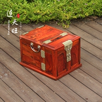 Laos big red sour chrysanthemum noodles jewelry box red sandalwood four Beauty Mirror box jewelry cosmetic box wedding gift