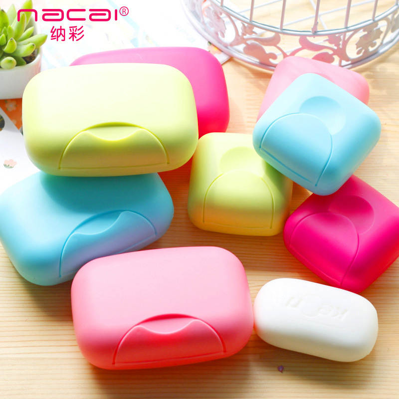 Nacai creative sealed travel soap box home daily necessities cartoon with cover soap box cute storage box