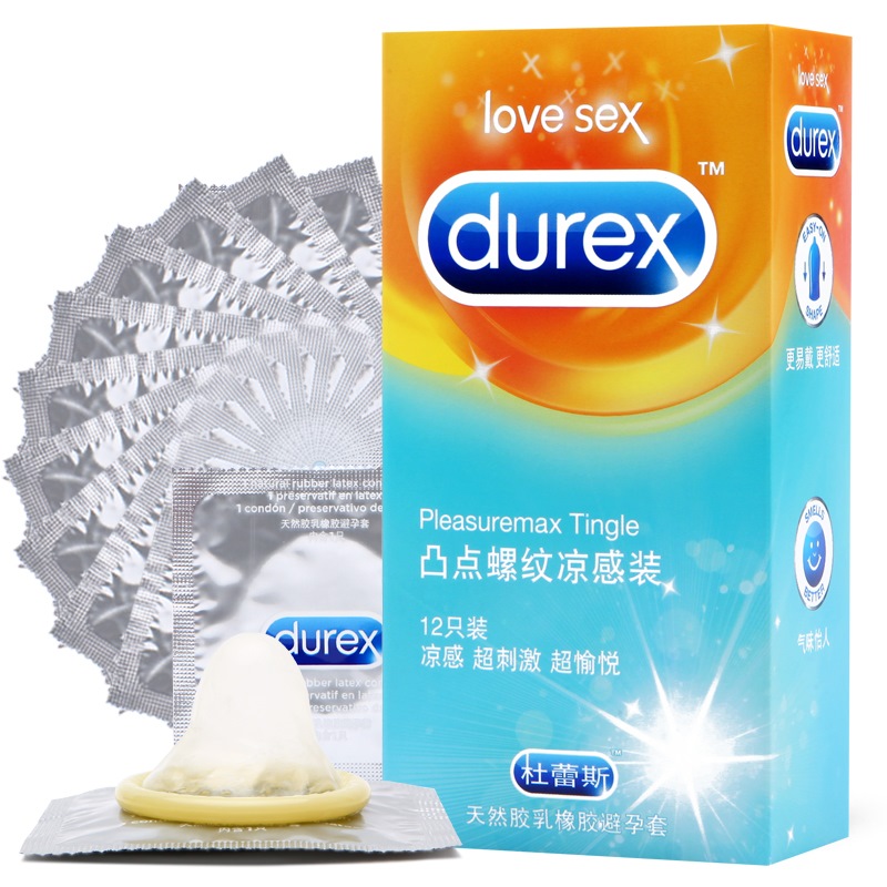 杜蕾斯避孕套凸点螺纹凉感装安全套男用套套12只装成人情趣性用品