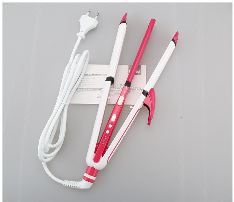 Women's and men's shop cross-border Kemei multi-functional adjustable temperature electric splint corn perm straight curl dual-purpose hair straightener 3304