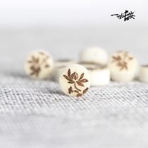 Natural ivory fruit Lotus sliced accessories left skin carved necklace bracelet keychain bookmark back Cloud diy accessories