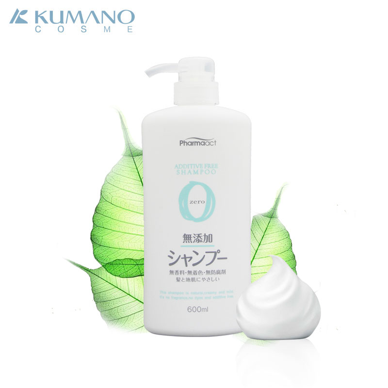 日本熊野油脂PHARMAACT无添加无硅油洗发水洗发露600ml 孕妇可用