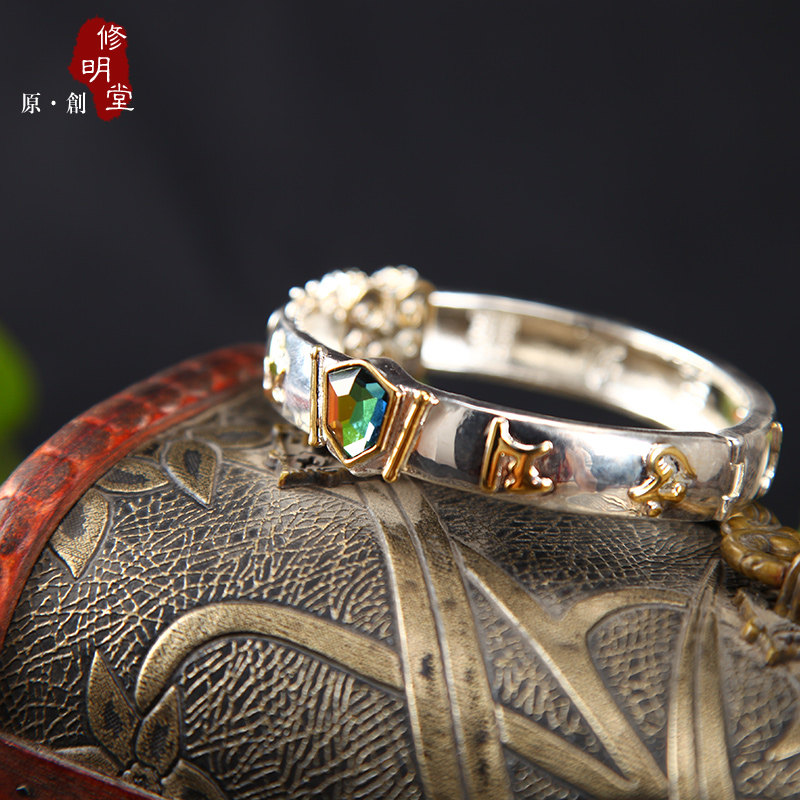 修明堂 能量宝石密宗大黑天招财手环 李居明推荐八运年手镯男女戴