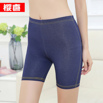 Xia ບາງໆນອກນຸ່ງເສື້ອຍືດສັ້ນ denim ກາງເກງຂາຍາວສາມສ່ວນສີ່