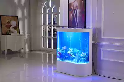 Ecological fish tank aquarium Double round fish tank goldfish tank Double arc fish tank floor fish tank free water change