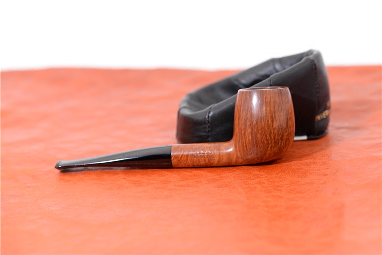 British imported James Upshall JU pipe stone wood handmade pipe flame grain 98 new