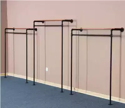 High-end wrought iron clothing store display rack fashion water pipe by wall rack clothing clothes hanger floor-standing retro shelf