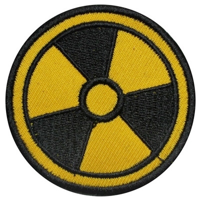 Nuclear Radiation Round Label Arms Badge Clotheson and Embroidered Label Stickers with Magic Stick and Shoulder Chapters can be set