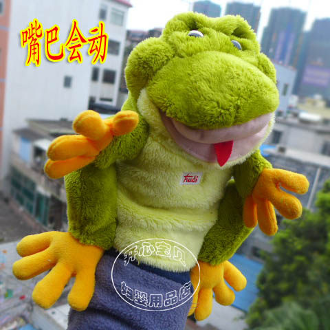 Original single mouth will move Q version big frog hand puppet toy puppet animal hand puppet parent-child story game props