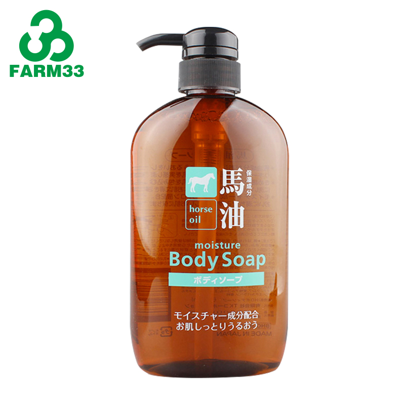 日本熊野油脂无硅油弱酸性  马油沐浴露600ml 持久保湿