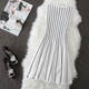 2018 mới mùa xuân và mùa thu của phụ nữ Hàn Quốc phiên bản của không tay sọc slim knit dress một từ váy mùa thu và mùa đông váy đầm xòe công sở A-Line Váy