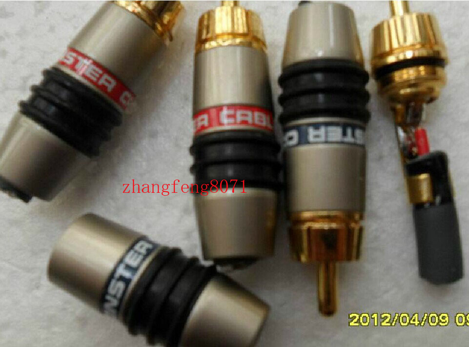 Monster Cut Wire Lotus Plug Gold Plated Signal Wire RCA Plug Signal Line Lotus Plug