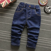 Quần jeans bé trai quần bé nam sandal bé gái quần âu co giãn 2018 xuân hè mới phiên bản hàn quốc