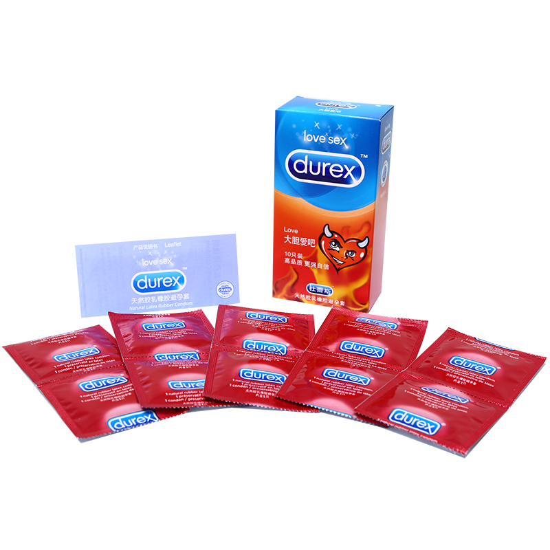 Durex杜蕾斯Love大胆爱10只装避孕套安全套成人情趣赠激情6只
