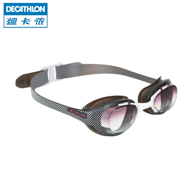 迪卡侬女男平光防水透视高清防雾泳镜游泳眼镜印花游泳镜NABAIJI