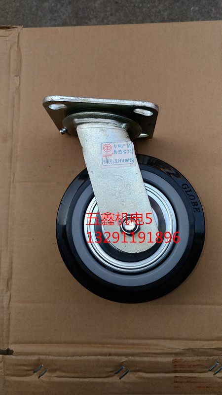 Universal Castors 6 Inch Black Super Polyurethane Heavy Universal Wheels Silent Wheels Wear Resistant Impact Wheels