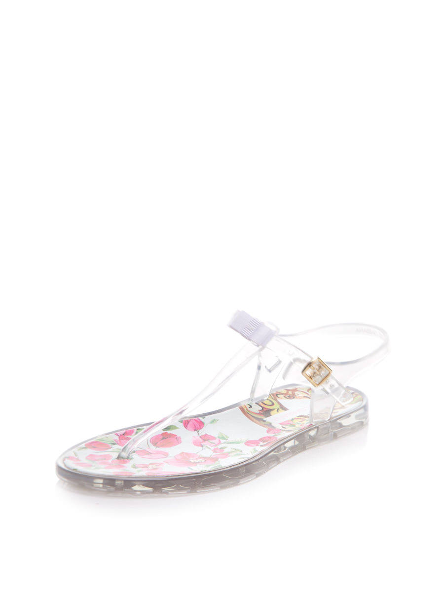 Dolce&Gabbana 透明T带印花底凉鞋