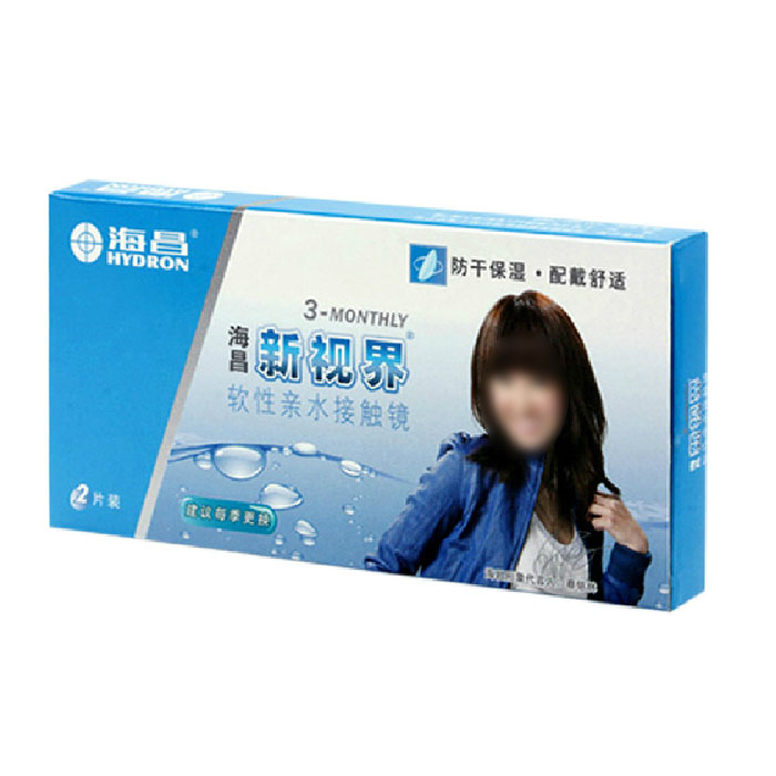 买2盒赠护理液 海昌近视隐形眼镜 新视界季抛 2片装 TF