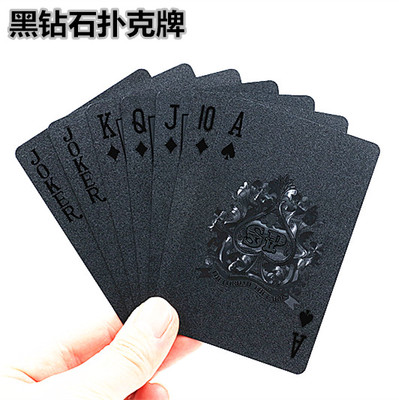 Black playing cards Texas plastic playing cards frosted creative gold foil poker waterproof