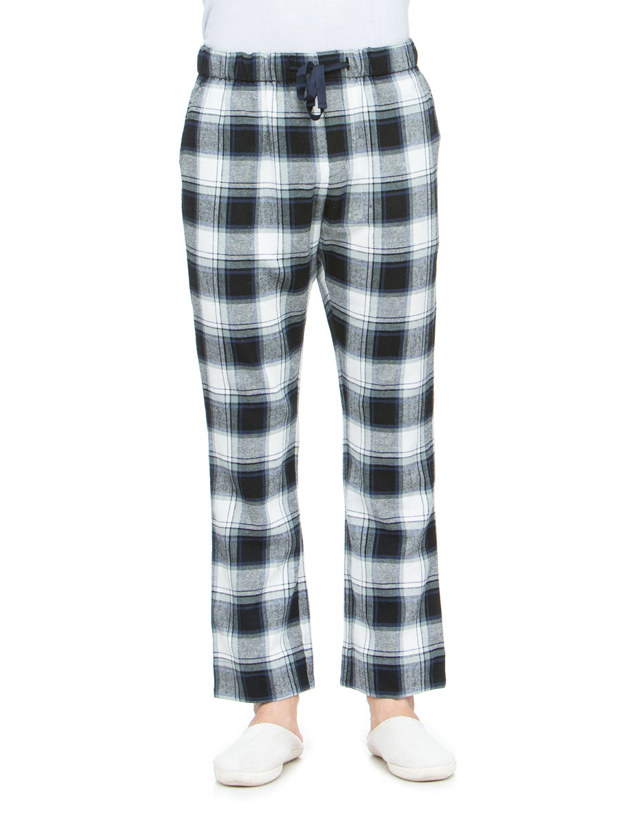 ROYAL VELVET|黑蓝条纹拼色全棉休闲裤