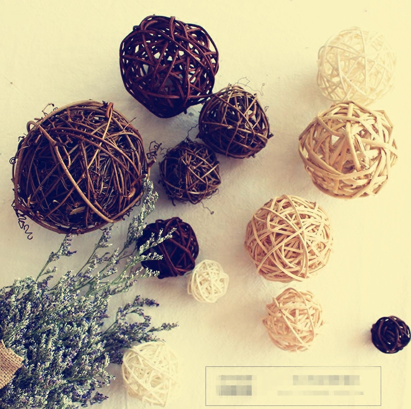 Vine Balls Retro Fresh Natural Colors Photo Props Natural Earth Pachyma Photographic Props Decoration Background Swing Piece Decorative Ball