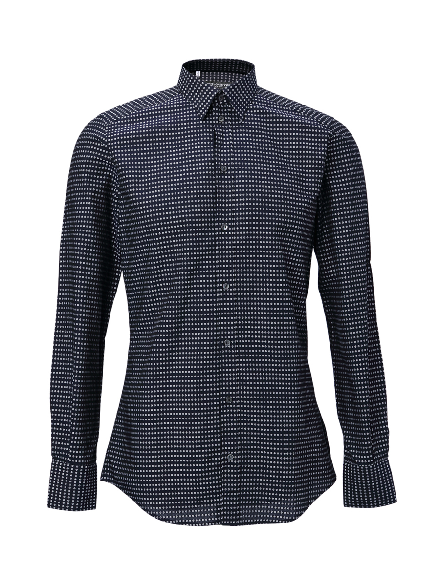 Dolce&Gabbana 黑色艺术波点长袖衬衫