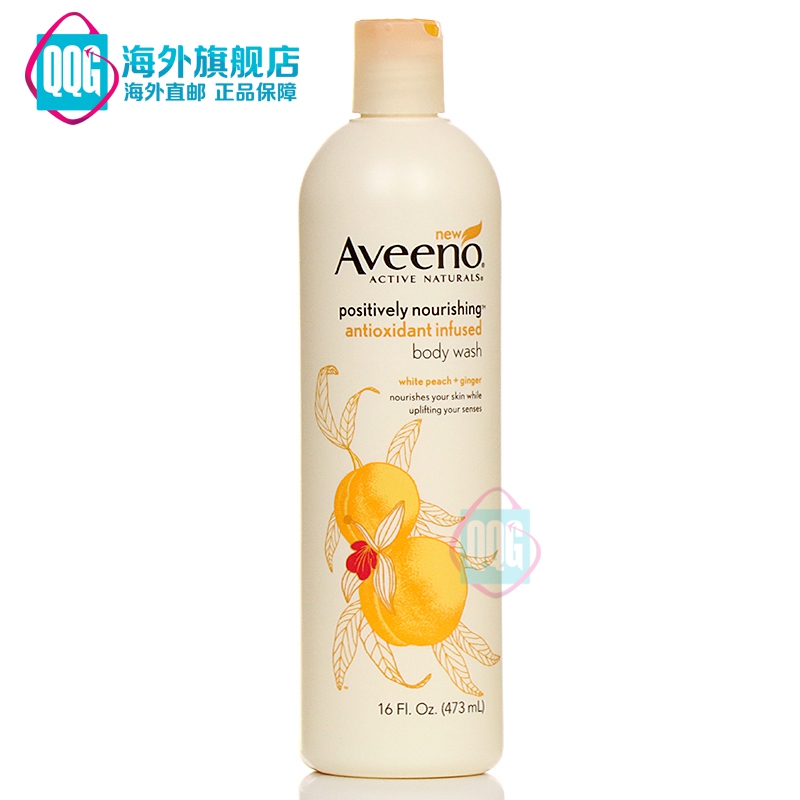 Aveeno艾维诺成人天然超保湿滋养沐浴露白桃姜 473ml