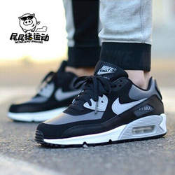 Nike Air Max 90 GS ສີດໍາ, ສີຂາວແລະສີຂີ້ເຖົ່າ goddess style ເກີບແລ່ນບາດເຈັບແລະ 307793-097