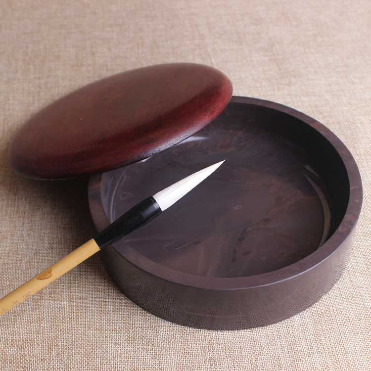 Boutique Chinese Tin inkun(7 inch) Studio Sibao Single Baby inktai (wooden cover) China four famous