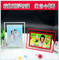 Hot Sell 6 Inch Color Double Mirror Side Crystal Glass Transparent Photo Frame Swing Table Movie House Gift Memorabilia Promotion