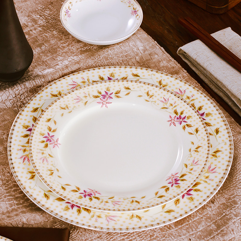 Red leaves 56 skull porcelain tableware bag mail jingdezhen ceramics tableware sets bowl dishes and fresh flowers
