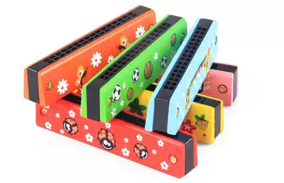 Baby play wooden color variety of 16-hole children's harmonica playing music toy 1-3 year old toddler toy harmonica