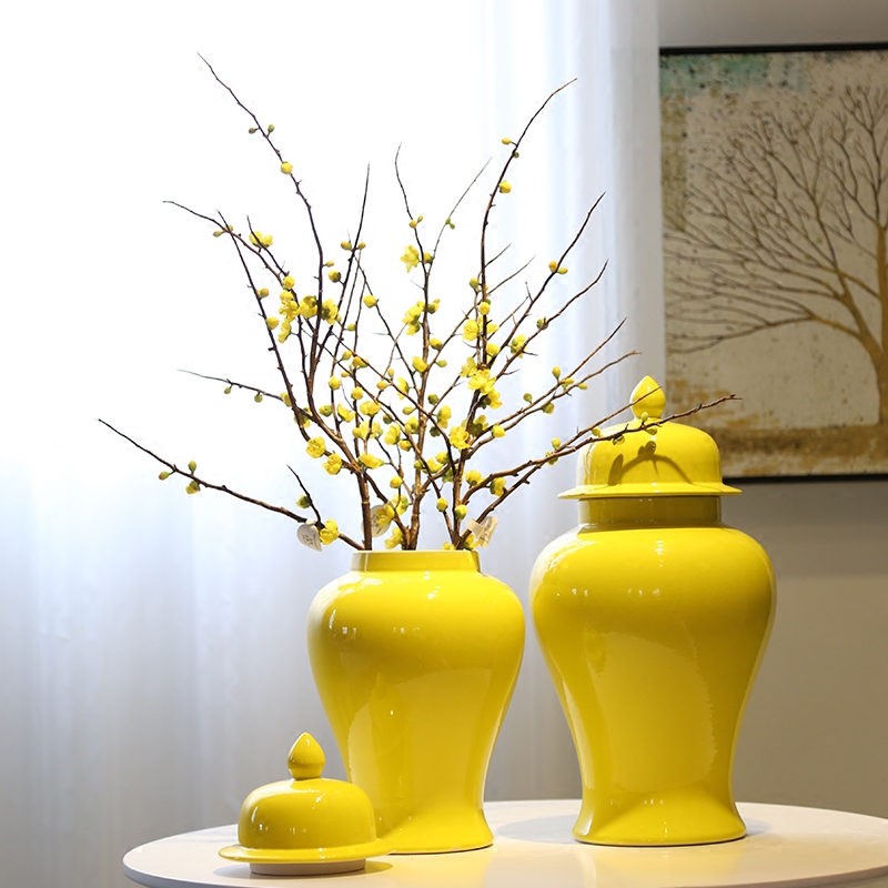 Jingdezhen ceramic wine porch vase mesa adornment of new Chinese style flower general furnishing articles can flower decorations