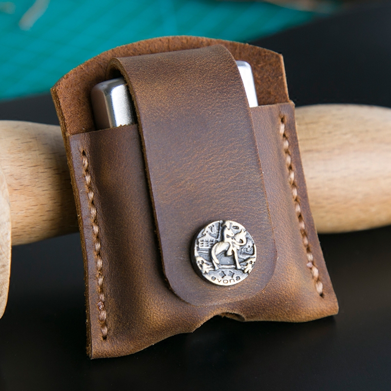 Jianfan Lighter Leather Case Lighter Protective Case Suitable for ZIPPO Genuine Leather Cowhide Pure Handmade Lighter Bag Lighter Case