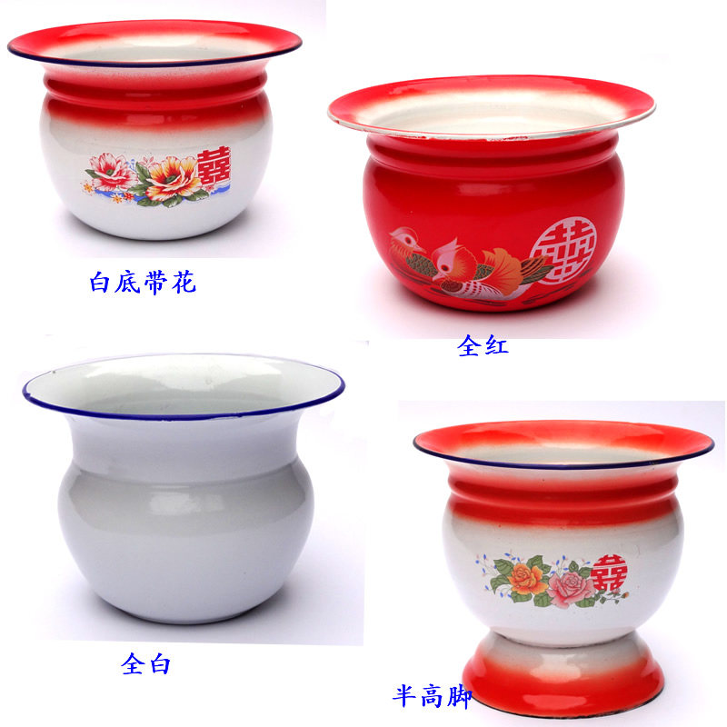 Both gift lid thickened spittoon high-grade enamel spittoon children's toilet urinal 22cm